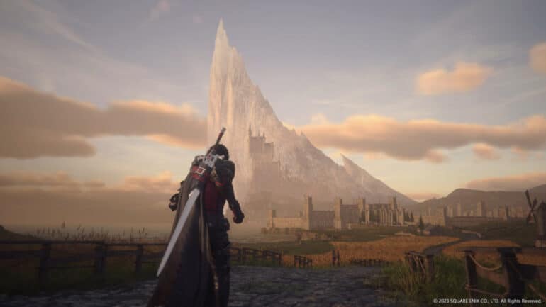 Final Fantasy 16 Screenshot of the game with a huge rock