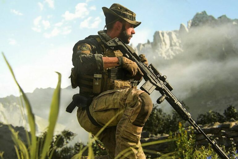 Price holding a sniper rifle in MW3