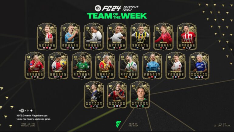 EA Sports FC 24 TOTW 7 Full Squad
