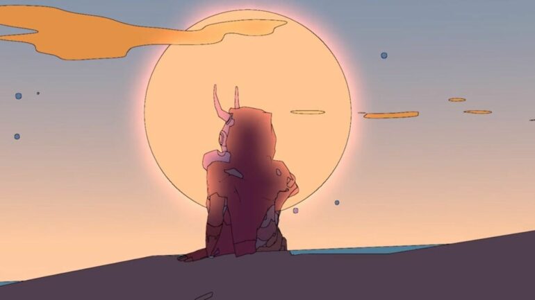 Sable sat looking at the sun in Sable