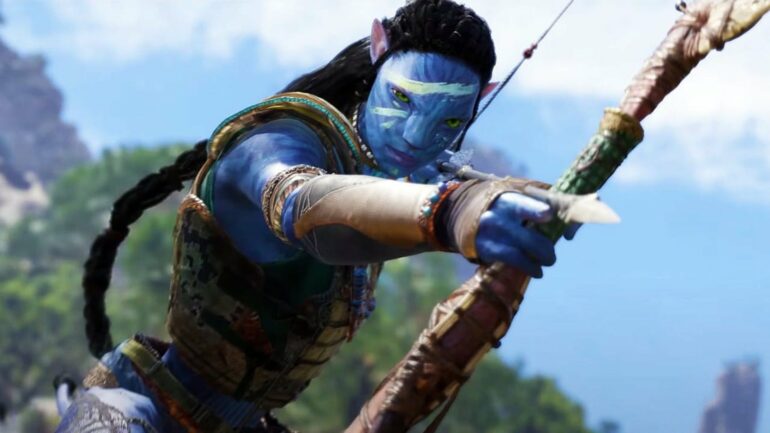 The player with a bow and arrow in Avatar: Frontiers of Pandora