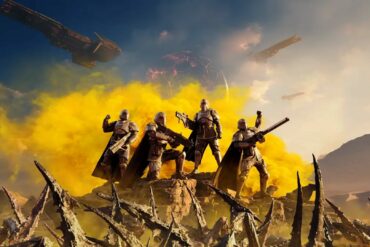 Helldivers Player covered in yellow smoke