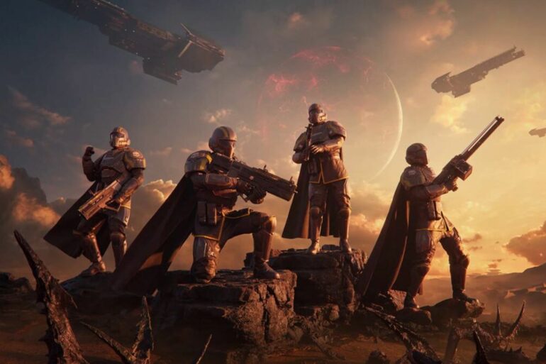 Four Helldivers in Helldivers 2