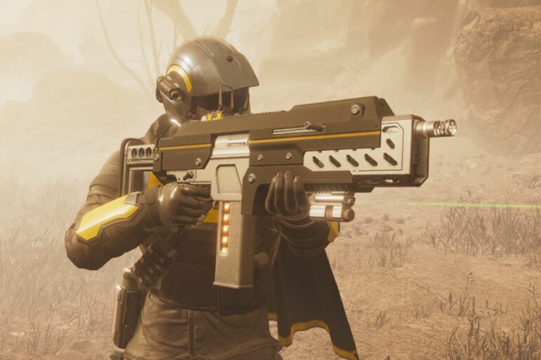 Player holding and aiming a Breaker Shotgun in Helldivers 2