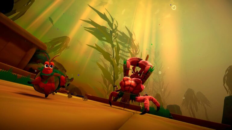 Kril fighting boss Another Crab's Treasure
