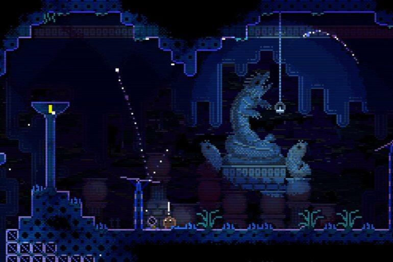 Animal Well character in room