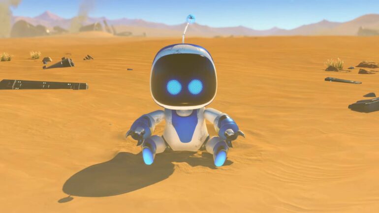 ASTRO BOT sitting in desert
