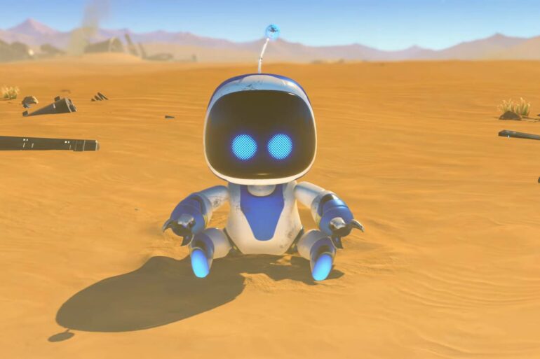 ASTRO BOT sitting in desert