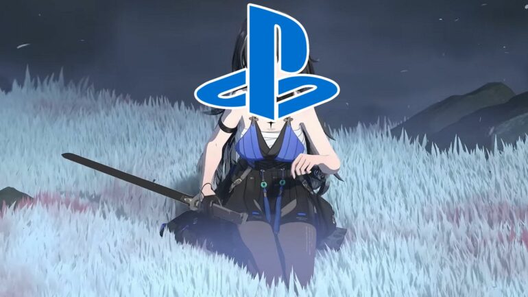 Wuthering Waves character with the playstation logo over them