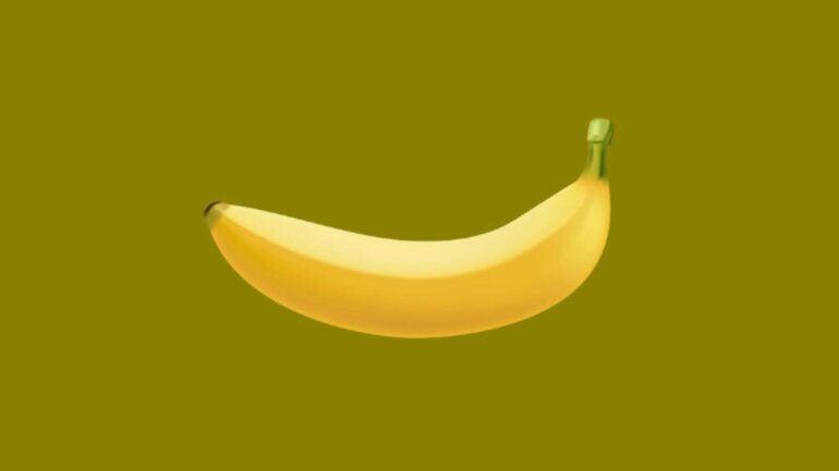 Banana game Steam screen with yellow background