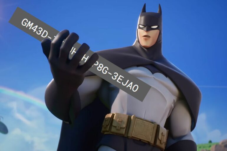 Batman holding a MultiVersus code