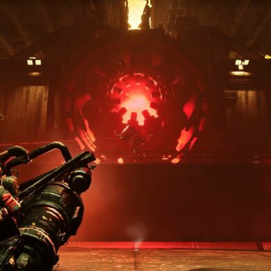 Once Human character wielding big mini gun