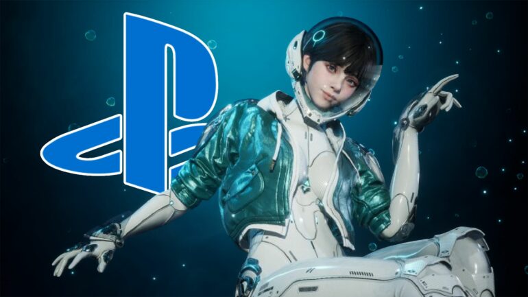 The First Descendant Character with PlayStation logo behind them