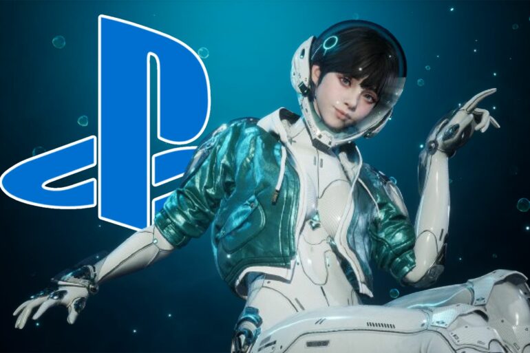 The First Descendant Character with PlayStation logo behind them
